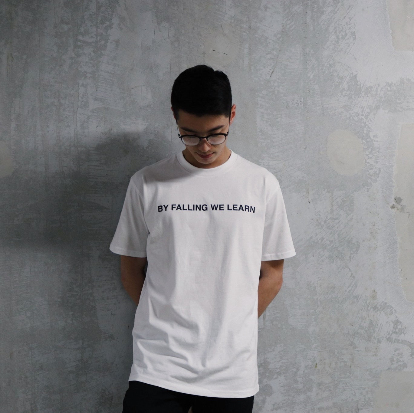 BY FALLING WE LEARN TEE - WHITE.