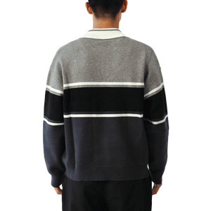 Tri-tone Rugby Knit Sweater