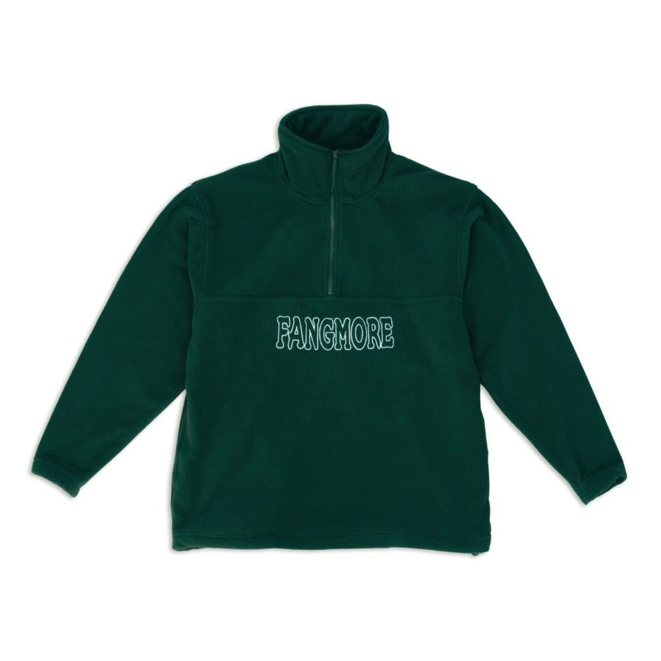 LOGO HALF ZIP FLEECE JUMPER - FOREST GREEN - FANGMORE