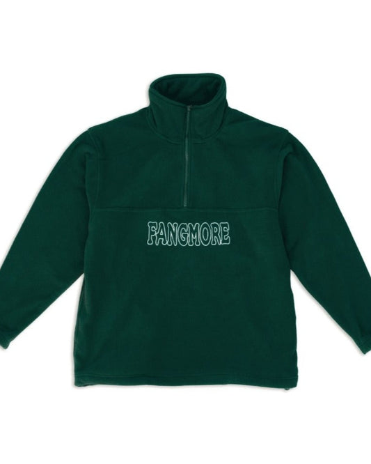 LOGO HALF ZIP FLEECE JUMPER - FOREST GREEN - FANGMORE