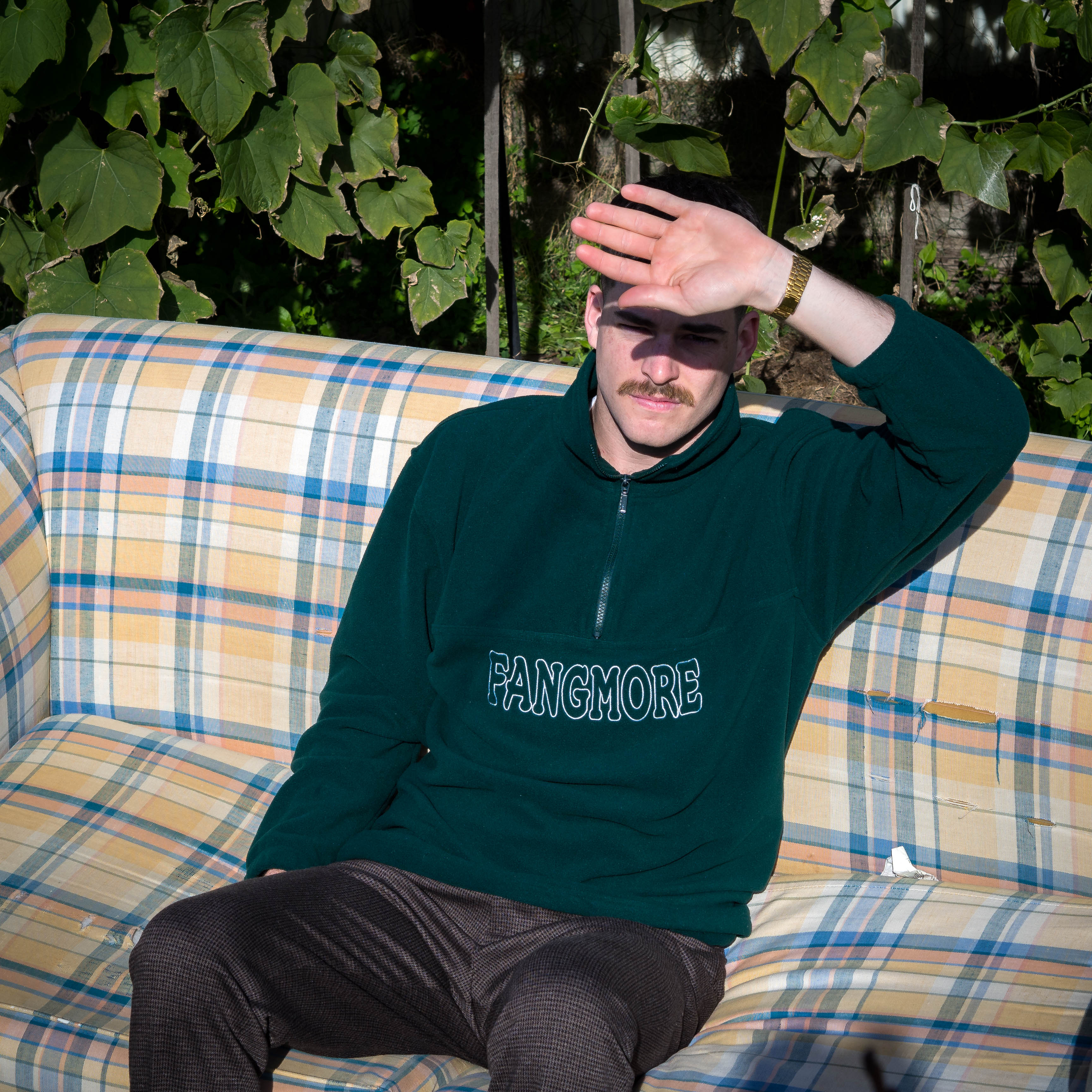 LOGO HALF ZIP FLEECE JUMPER - FOREST GREEN - FANGMORE