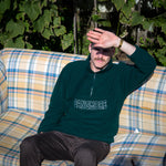 Load image into Gallery viewer, LOGO HALF ZIP FLEECE JUMPER - FOREST GREEN - FANGMORE
